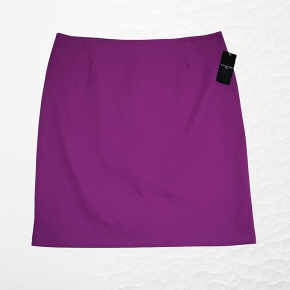 TAHARI ASL Skirt Women's Size 16 Straight Knee Length Career Amethyst Purple NEW - Picture 1 of 15